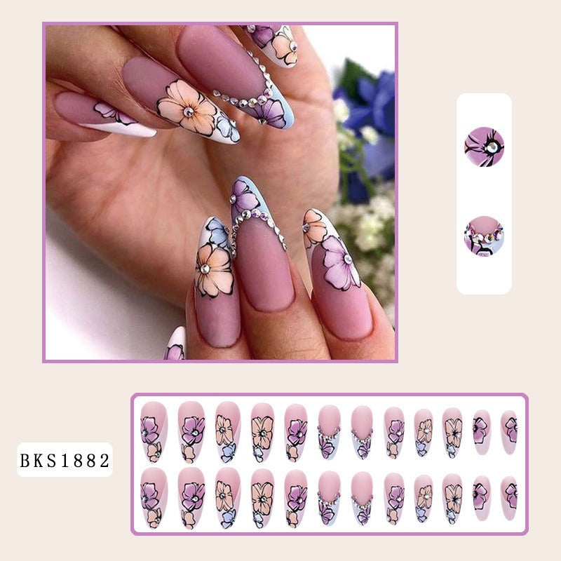 Almond Nail Art Hot Girl Wearable Nail Patch