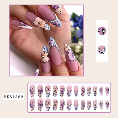 Almond Nail Art Hot Girl Wearable Nail Patch
