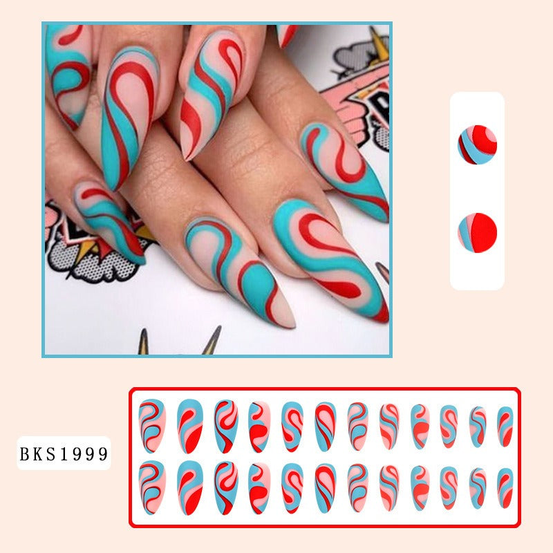 Almond Nail Art Hot Girl Wearable Nail Patch