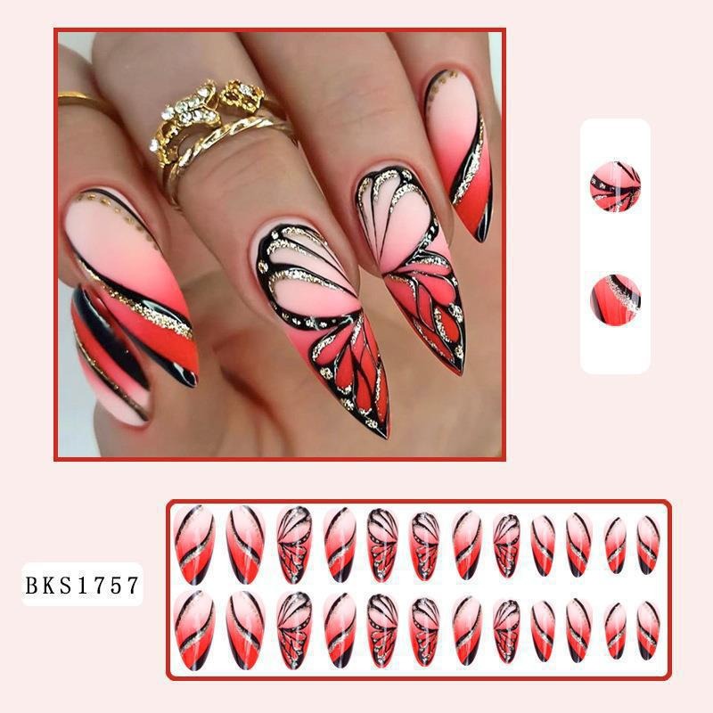 Almond Nail Art Hot Girl Wearable Nail Patch