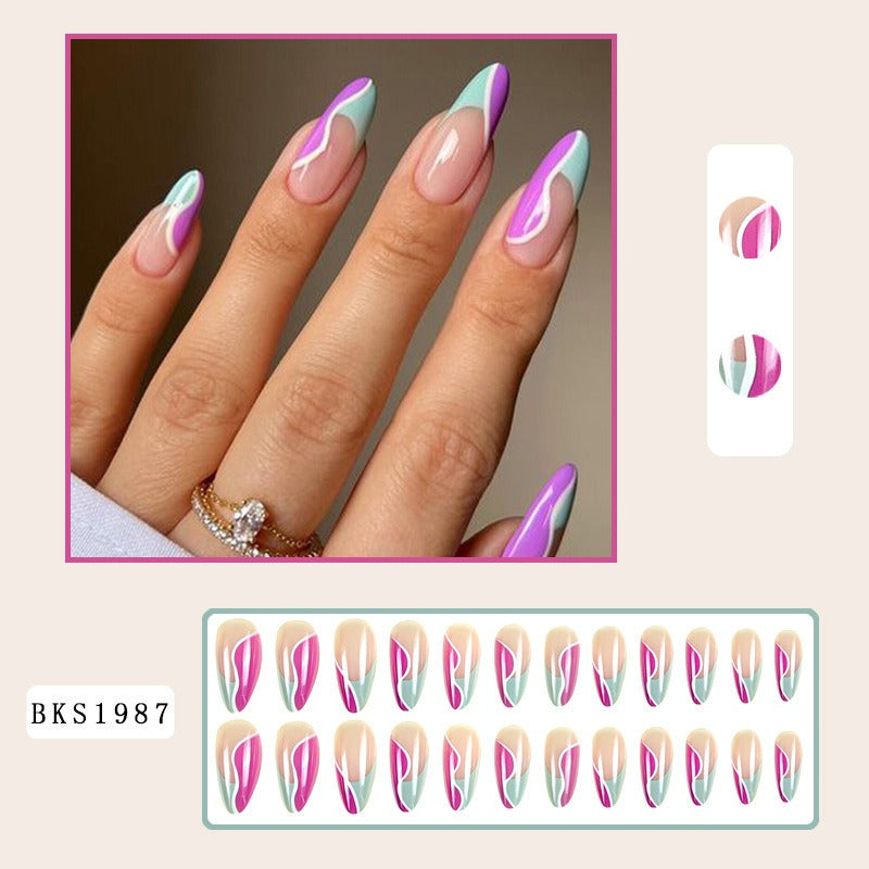 Almond Nail Art Hot Girl Wearable Nail Patch