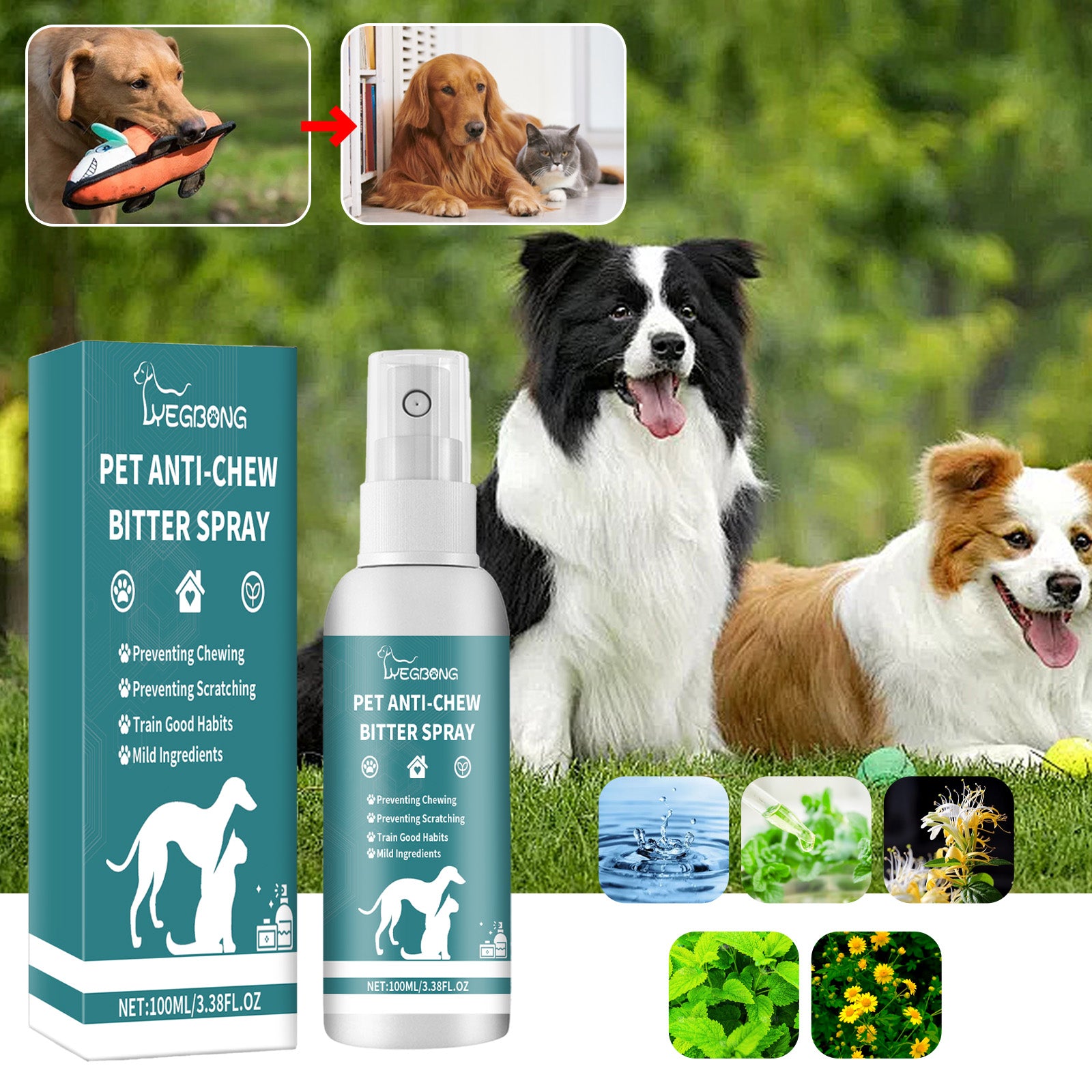 Pet Training Anti-Chew Deterrent Spray.