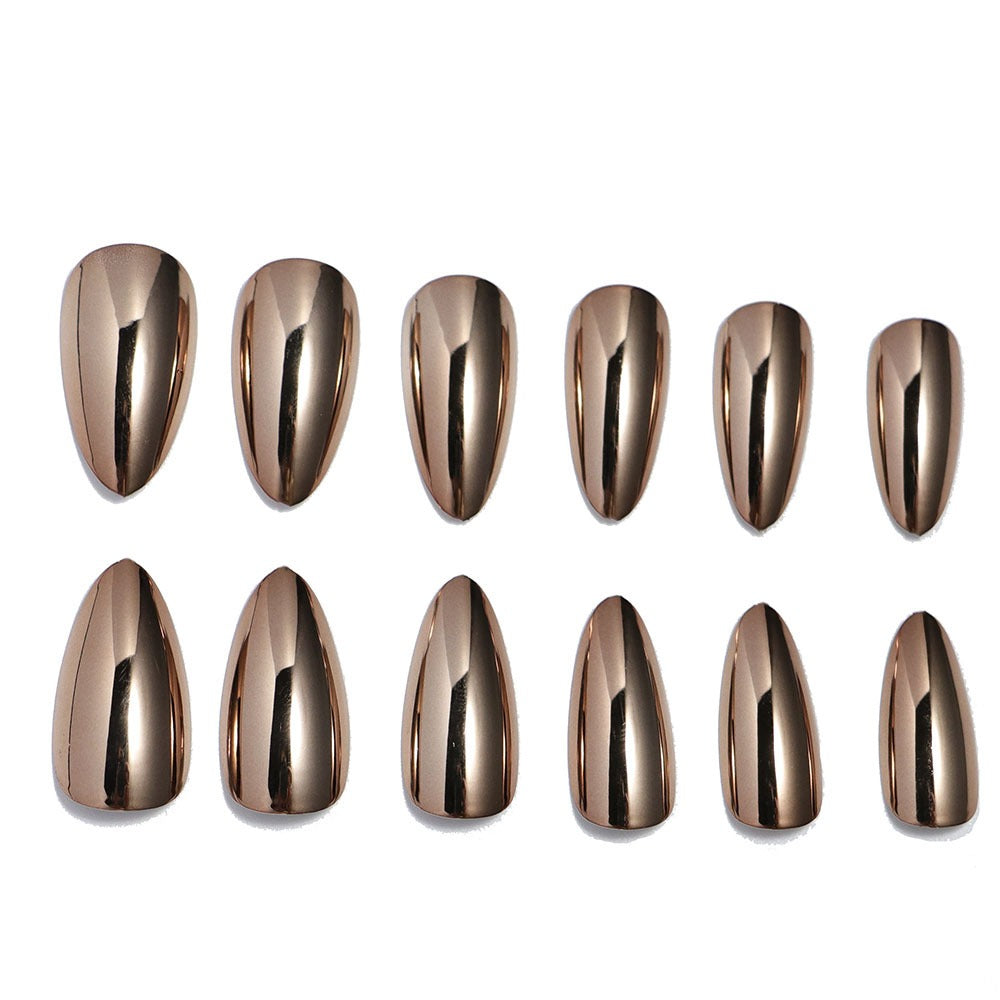 Electroplated Bronze Wearable Fake Nails