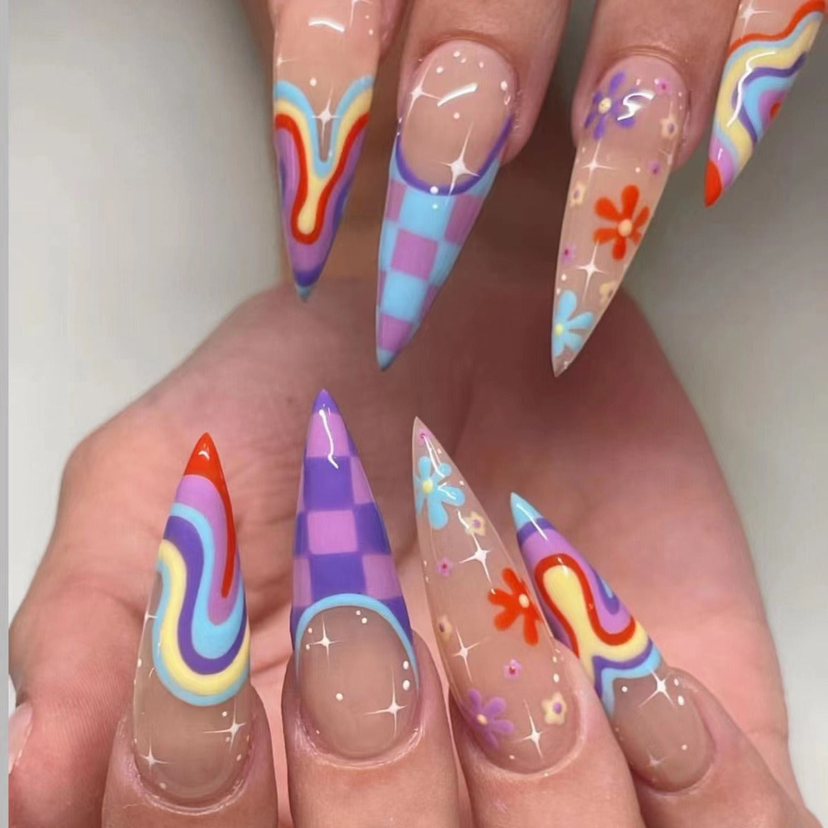 European & American Multicolor Wearable Fake Nails