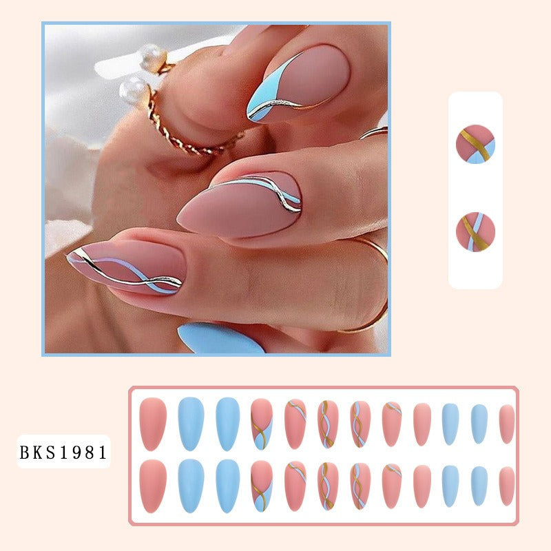 Almond Nail Art Hot Girl Wearable Nail Patch