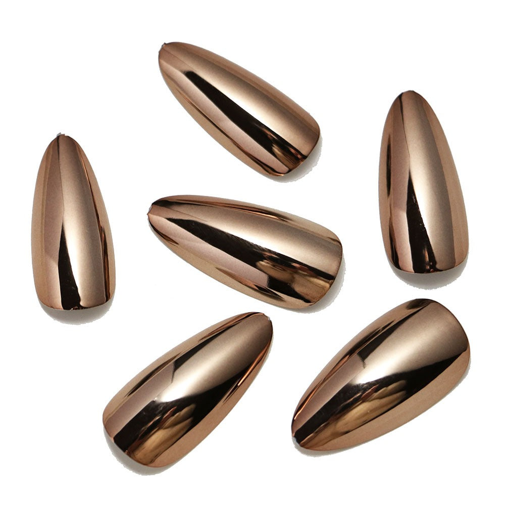 Electroplated Bronze Wearable Fake Nails