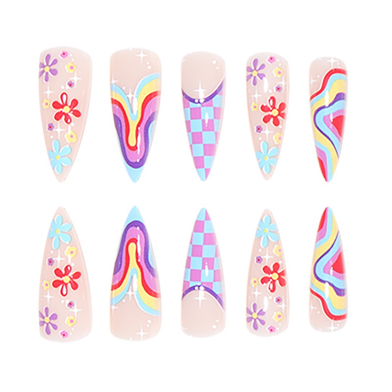 European & American Multicolor Wearable Fake Nails