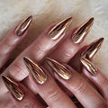 Electroplated Bronze Wearable Fake Nails