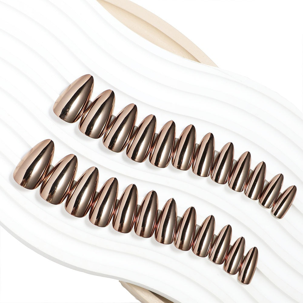 Electroplated Bronze Wearable Fake Nails