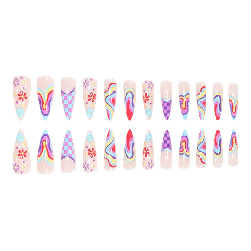 European & American Multicolor Wearable Fake Nails