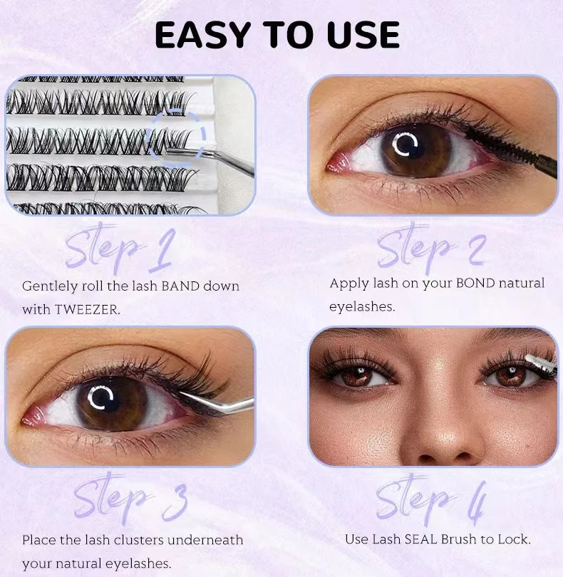 120 Cluster False Eyelashes – Natural DIY Lash Extensions
