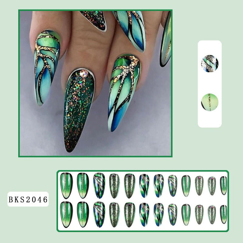 Almond Nail Art Hot Girl Wearable Nail Patch