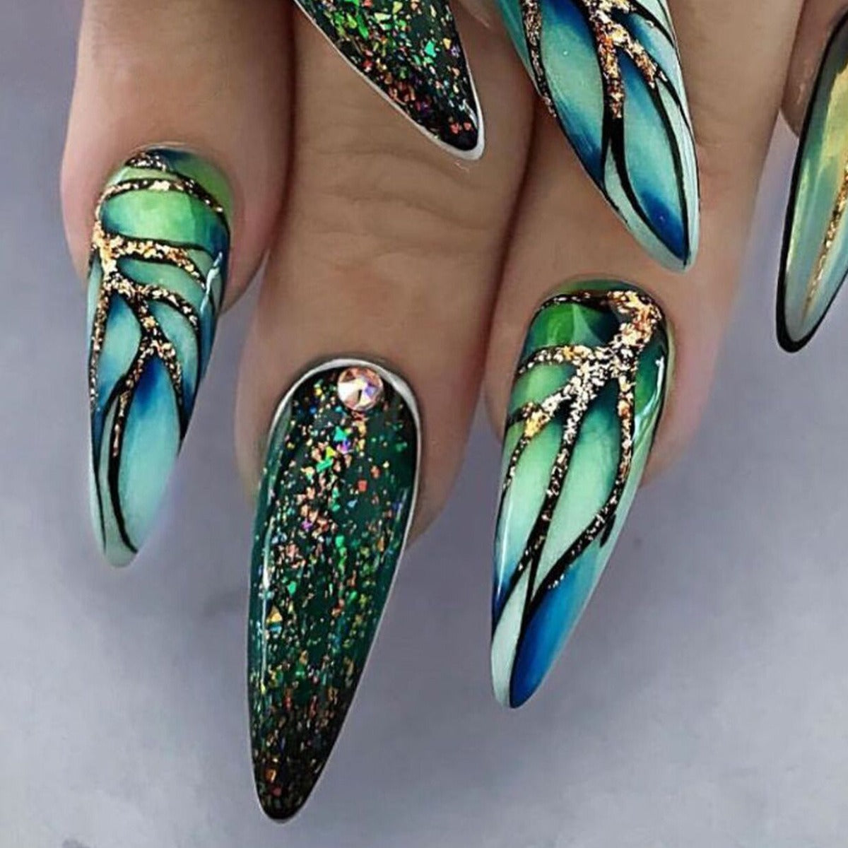 Almond Nail Art Hot Girl Wearable Nail Patch